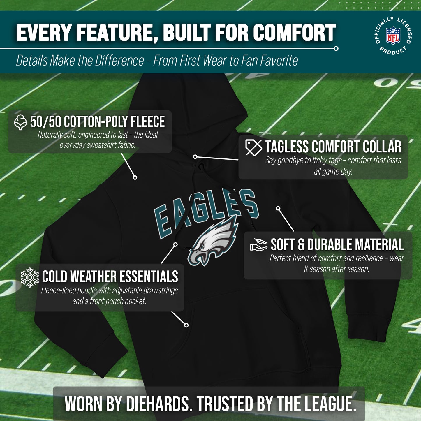 Philadelphia Eagles NFL Home Team Hoodie - Black