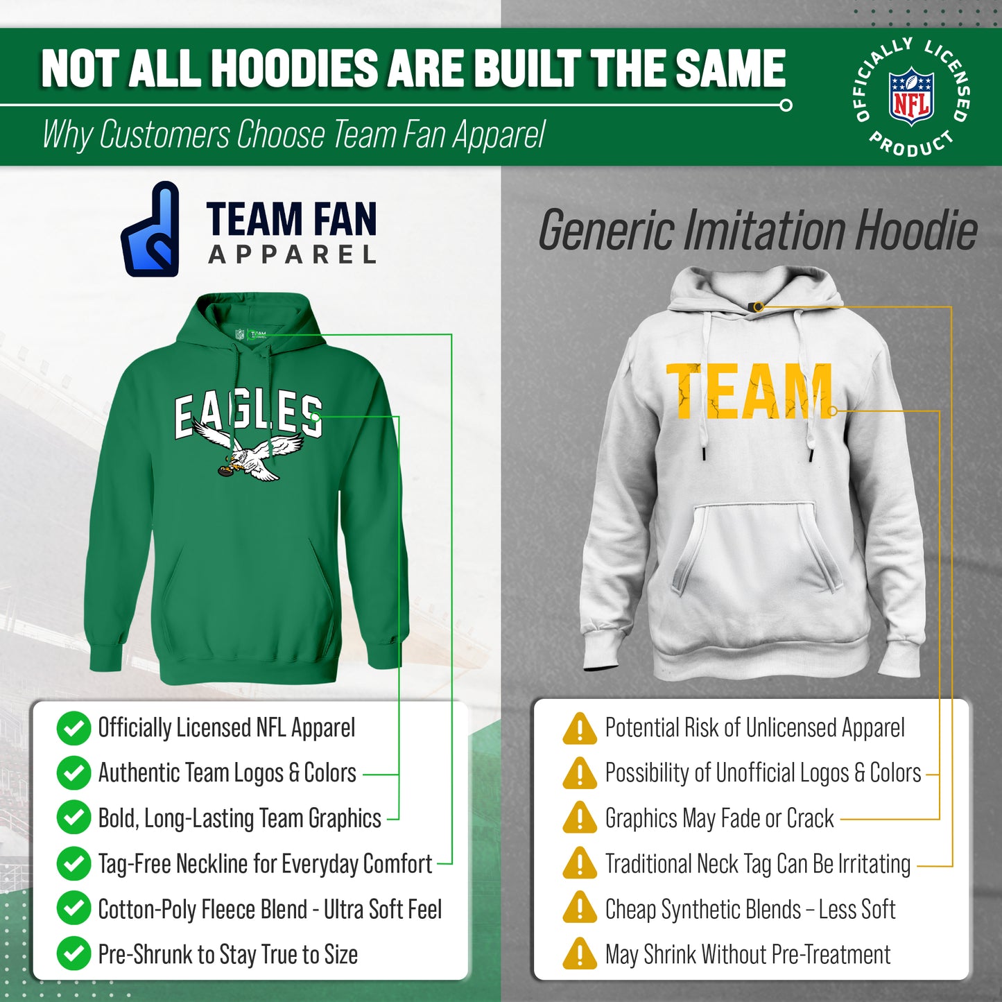 Philadelphia Eagles NFL Home Team Hoodie - Kelly Green