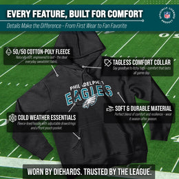 Philadelphia Eagles NFL Adult Unisex Starting Fresh Ultra Soft Fleece Hooded Sweatshirt - Black Heather
