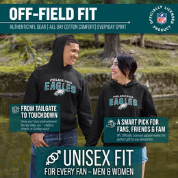 Philadelphia Eagles NFL Adult Unisex Starting Fresh Ultra Soft Fleece Hooded Sweatshirt - Black Heather