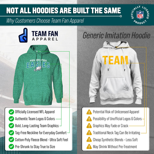 Philadelphia Eagles NFL Adult Unisex Starting Fresh Ultra Soft Fleece Hooded Sweatshirt - Kelly Green