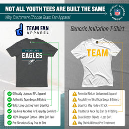 Philadelphia Eagles NFL Youth Short Sleeve Charcoal T Shirt - Charcoal