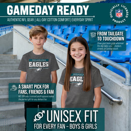 Philadelphia Eagles NFL Youth Short Sleeve Charcoal T Shirt - Charcoal