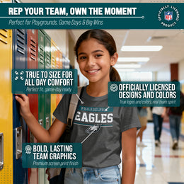 Philadelphia Eagles NFL Youth Short Sleeve Charcoal T Shirt - Charcoal