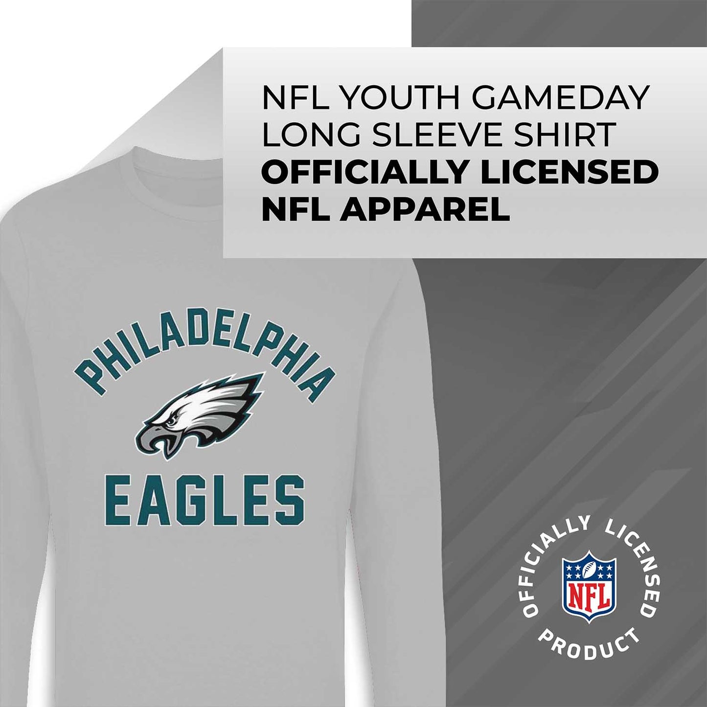 Philadelphia Eagles NFL Gameday Youth Football Long Sleeve Shirt - Gray