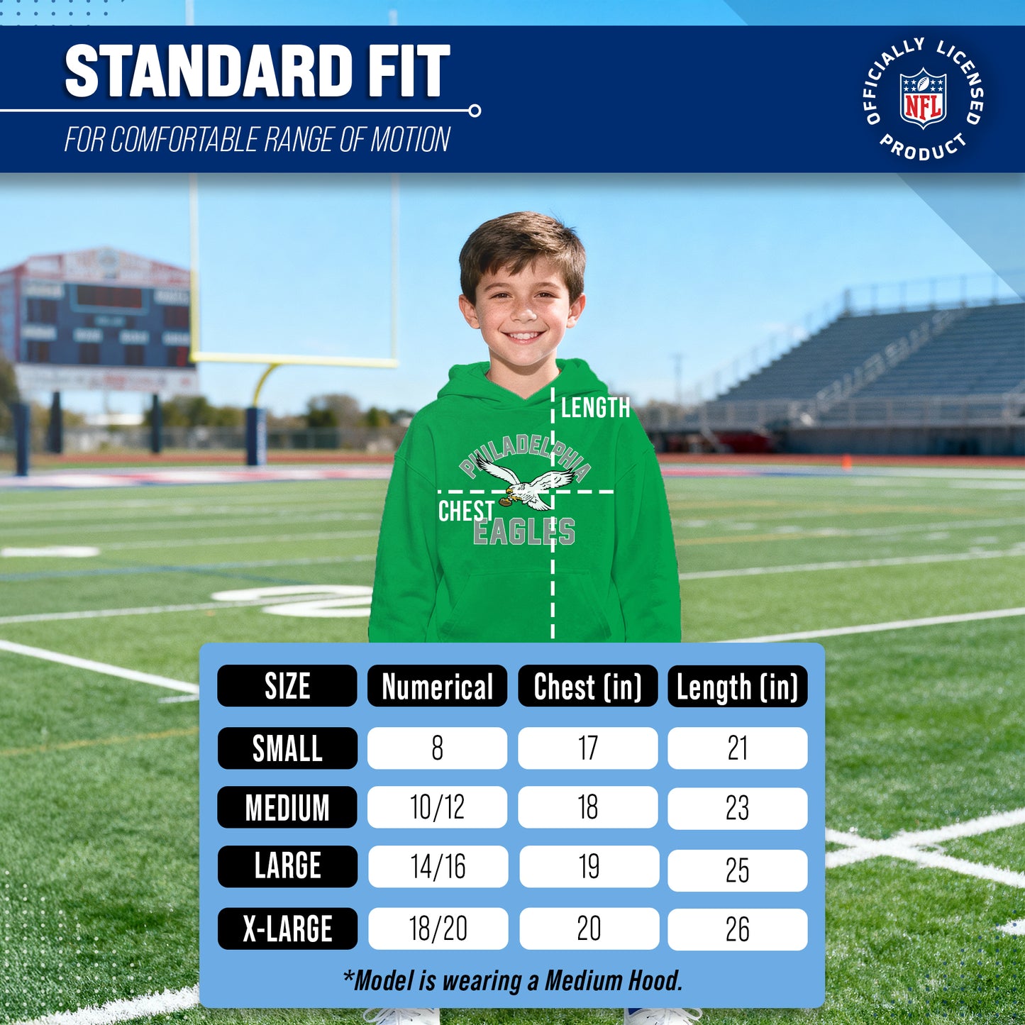 Philadelphia Eagles NFL Youth Gameday Hooded Sweatshirt - Kelly Green