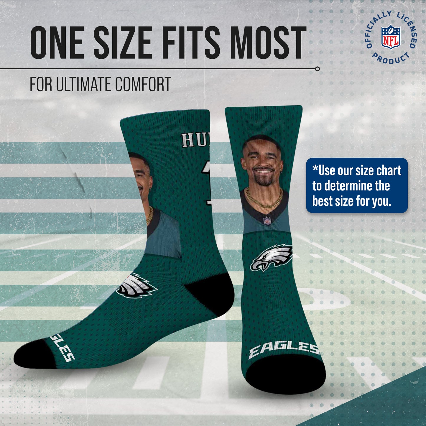 Philadelphia Eagles NFL Youth Roster Player Crew Socks - Green #26
