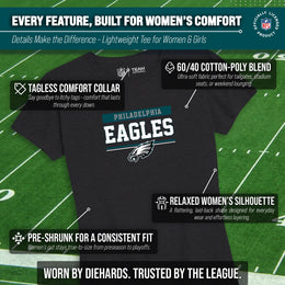 Philadelphia Eagles NFL Women's Team Block Charcoal Tagless T-Shirt - Charcoal
