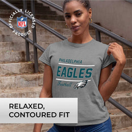 Philadelphia Eagles NFL Womens Plus Size Relaxed Fit T-Shirt - Gray