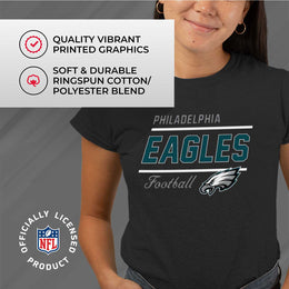 Philadelphia Eagles NFL Womens Plus Size Relaxed Fit T-Shirt - Black