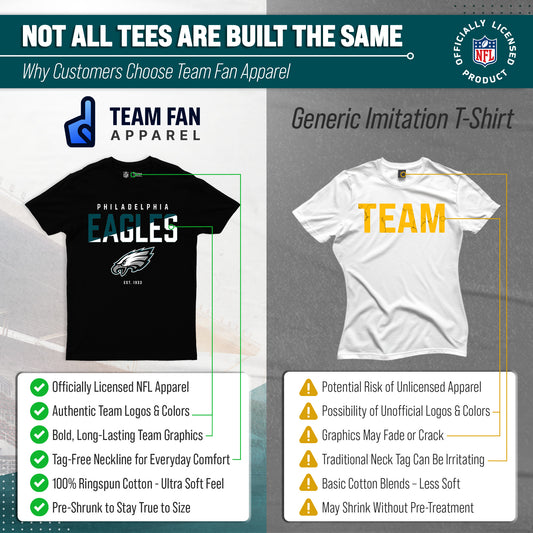Philadelphia Eagles Adult NFL Diagonal Fade Color Block T-Shirt - Black