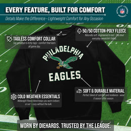 Philadelphia Eagles NFL Adult Unisex Retro Gameday Ultra Soft Fleece Crewneck Sweatshirt - Black