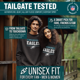 Philadelphia Eagles NFL Adult Long Sleeve Team Block Charcoal Crewneck Sweatshirt - Charcoal
