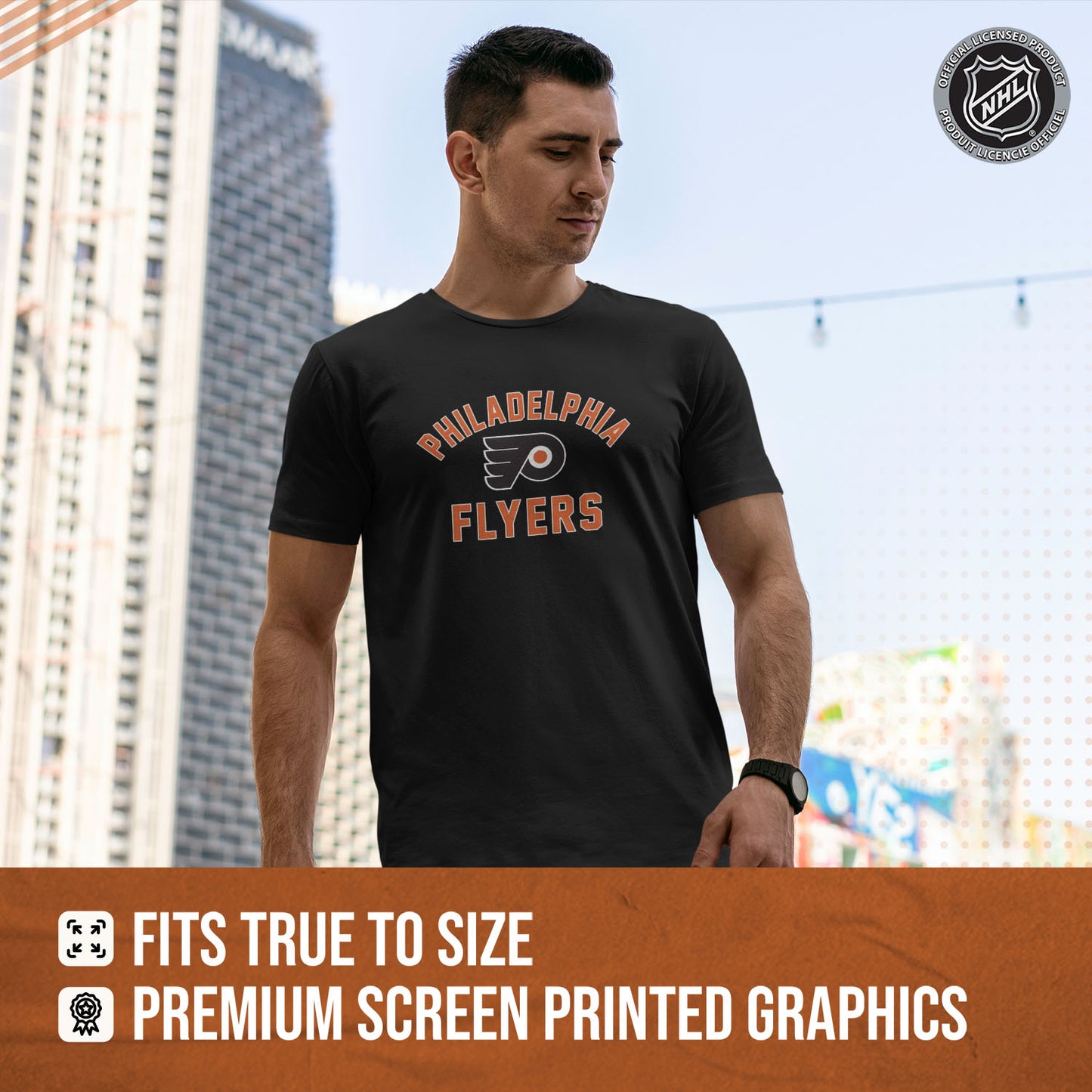 Philadelphia Flyers NHL Adult Game Day Unisex T-Shirt - Black