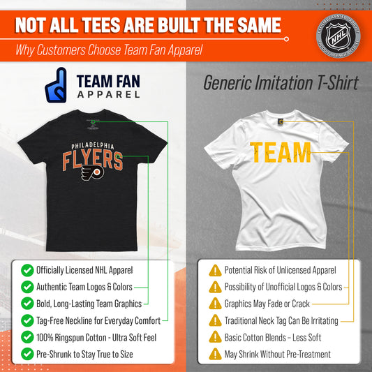 Philadelphia Flyers NHL Adult Powerplay Heathered Unisex T-Shirt - Black Heather