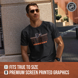 Philadelphia Flyers Adult NHL Heather Charcoal True Fan Hockey T-Shirt - Charcoal