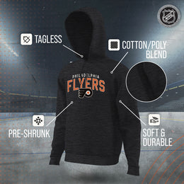 Philadelphia Flyers NHL Adult Unisex Powerplay Hooded Sweatshirt - Black Heather