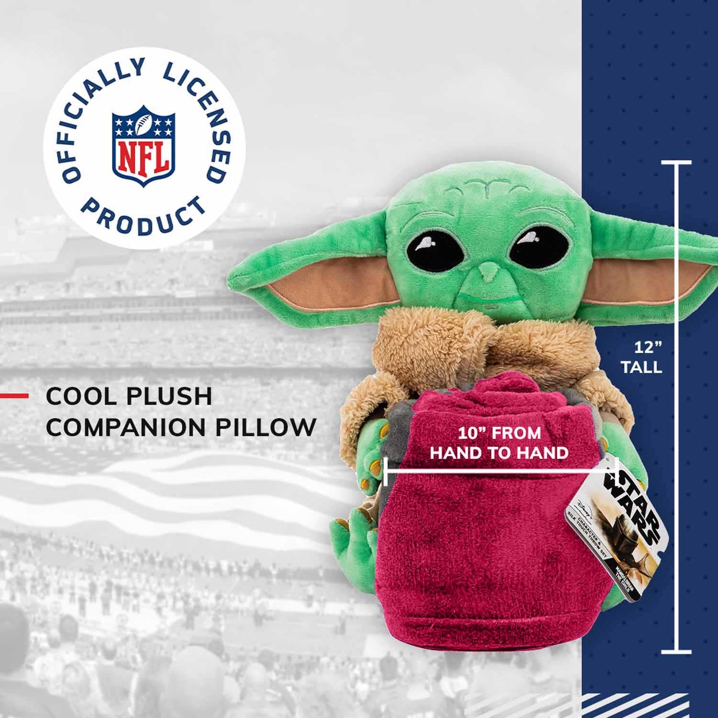 San Francisco 49ers  NFL x Star Wars Pillow & Blanket Set 40" x 50" featuring The Child - Cardinal