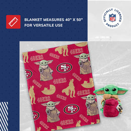 San Francisco 49ers  NFL x Star Wars Pillow & Blanket Set 40" x 50" featuring The Child - Cardinal