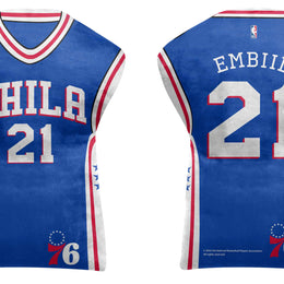 Philadelphia 76ers NBA Travel Joel Embiid Jersey Cloud Pillow Bedding Accessories - Royal