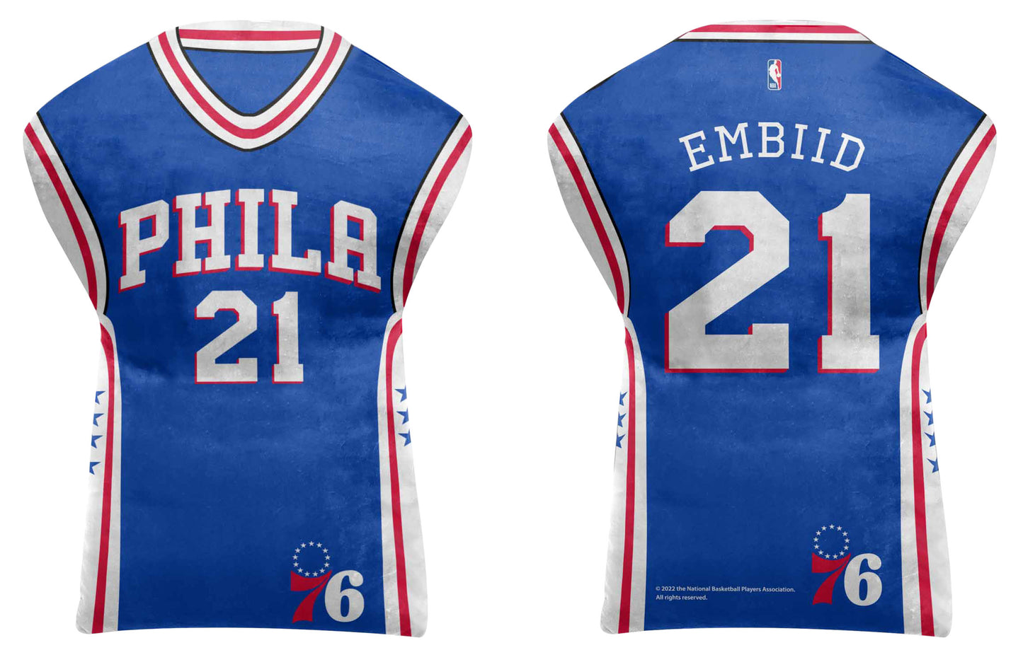 Philadelphia 76ers NBA Travel Joel Embiid Jersey Cloud Pillow Bedding Accessories - Royal