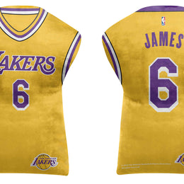 Los Angeles Lakers NBA Travel Lebron James Jersey Cloud Pillow Bedding Accessories - Gold