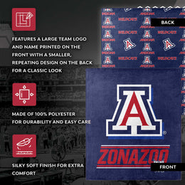 Arizona Wildcats NCAA Double Sided Blanket - Navy