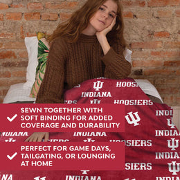 Indiana Hoosiers NCAA Double Sided Blanket - Cardinal