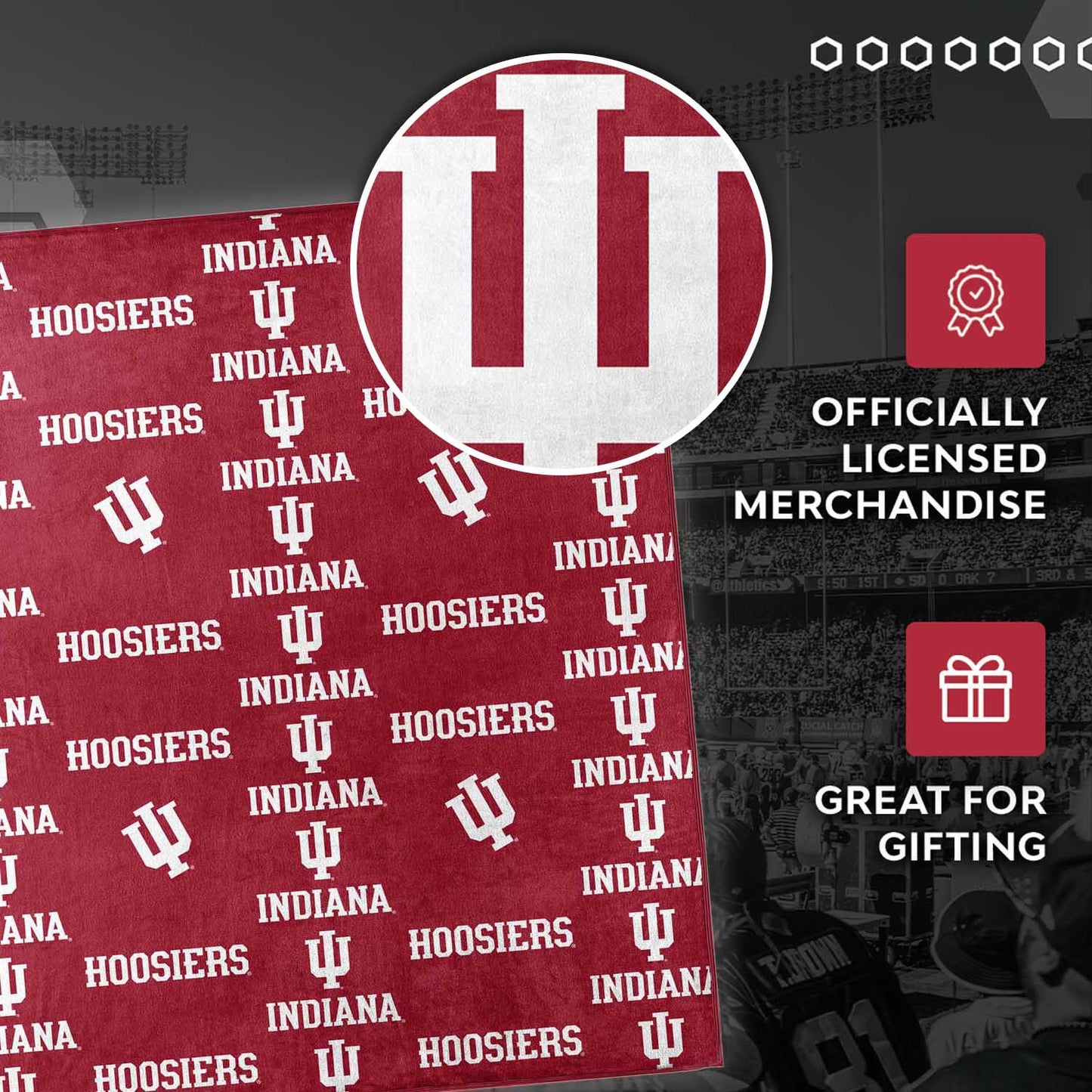 Indiana Hoosiers NCAA Double Sided Blanket - Cardinal
