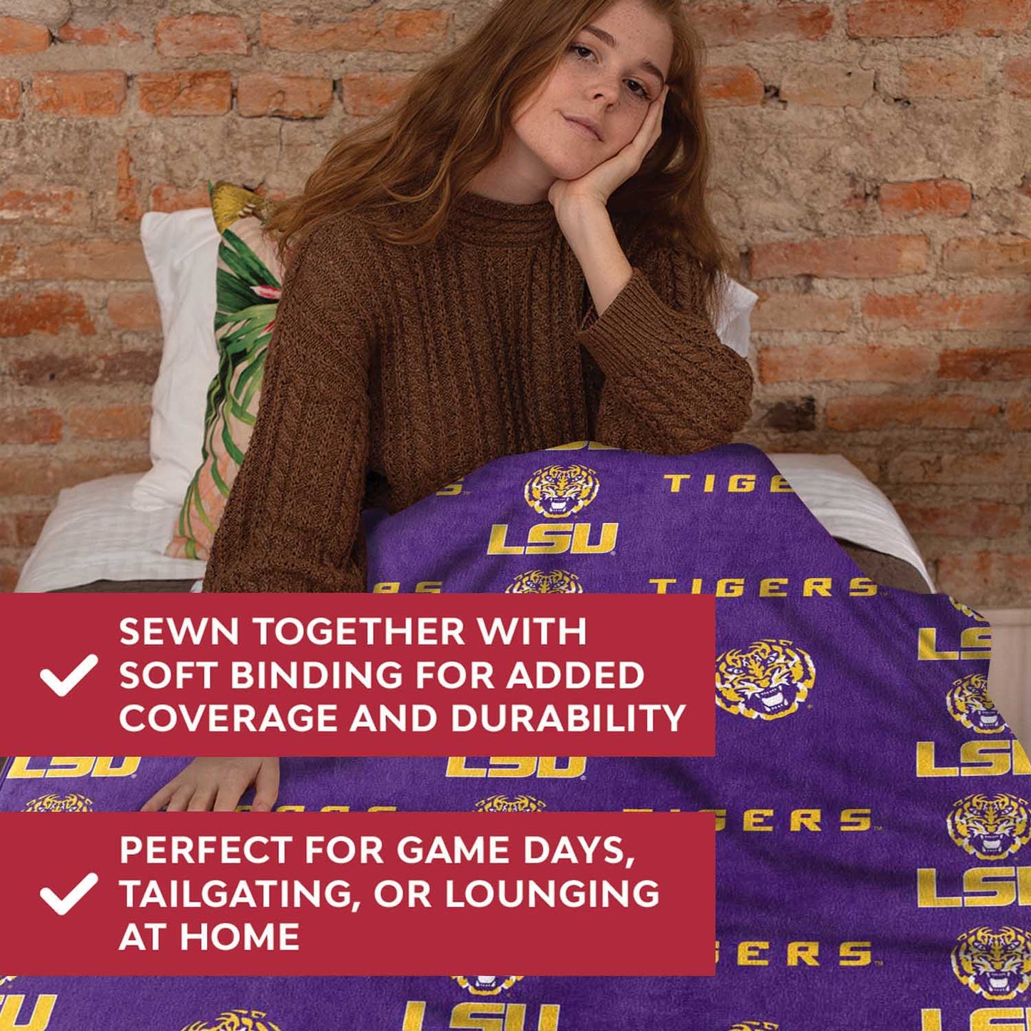 LSU Tigers NCAA Double Sided Blanket - Purple