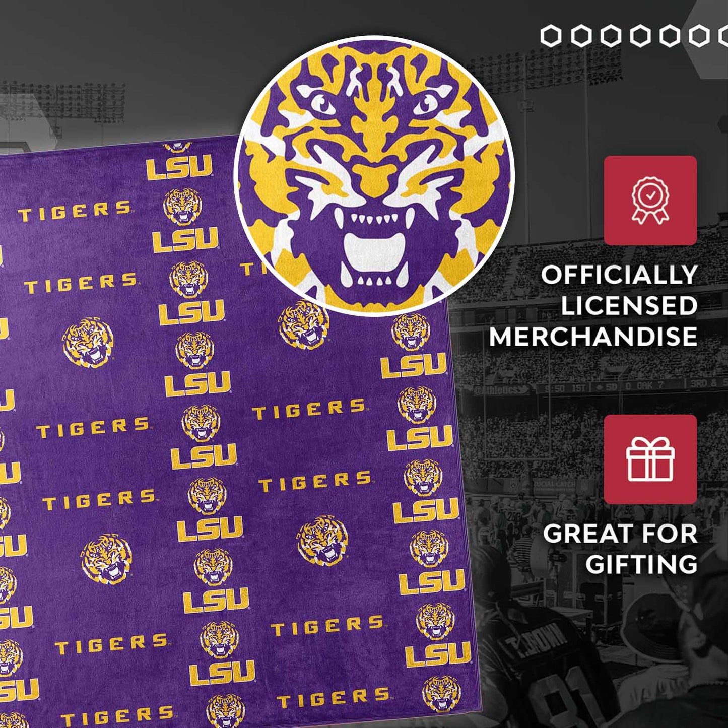 LSU Tigers NCAA Double Sided Blanket - Purple