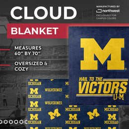 Michigan Wolverines NCAA Double Sided Blanket - Navy