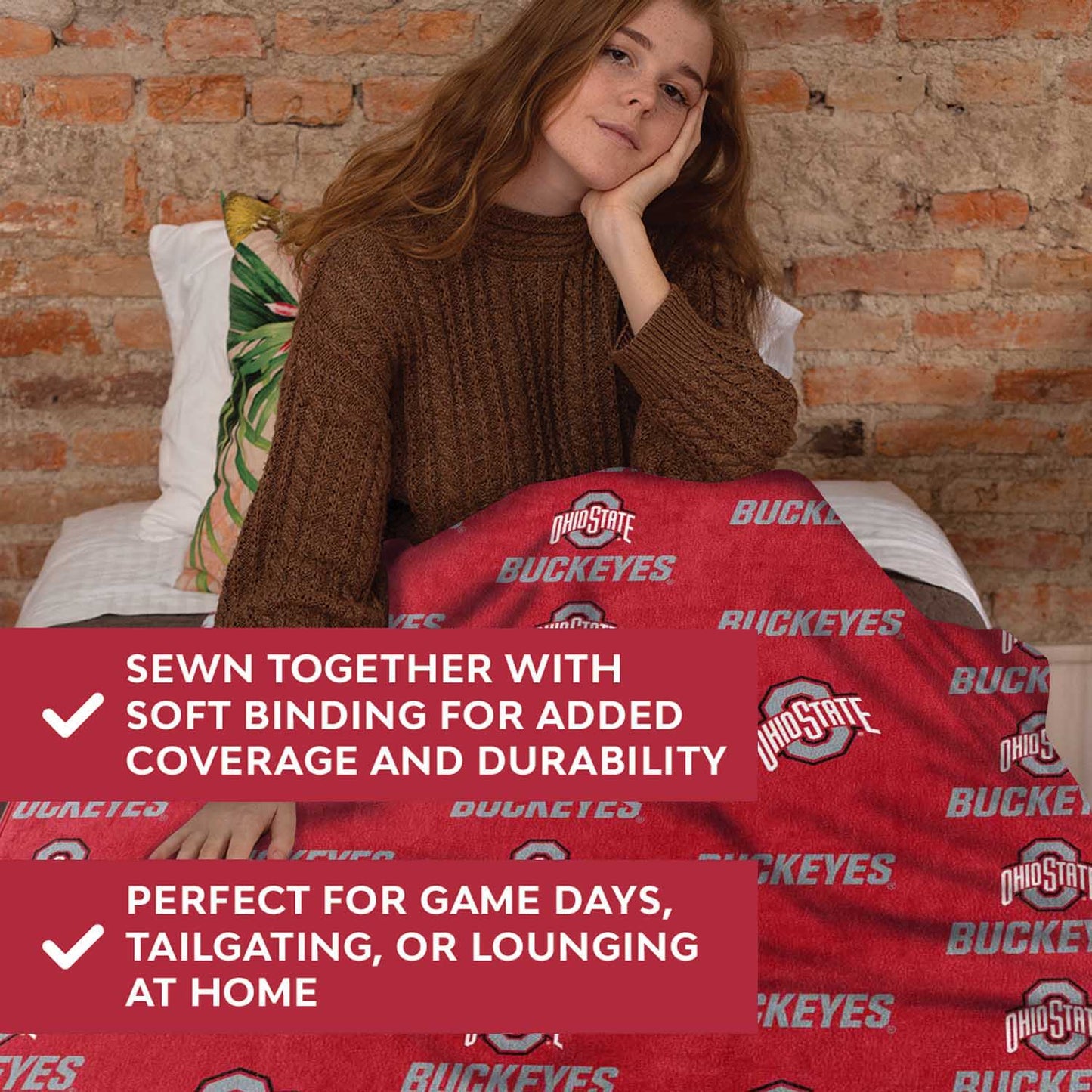 Ohio State Buckeyes NCAA Double Sided Blanket - Red