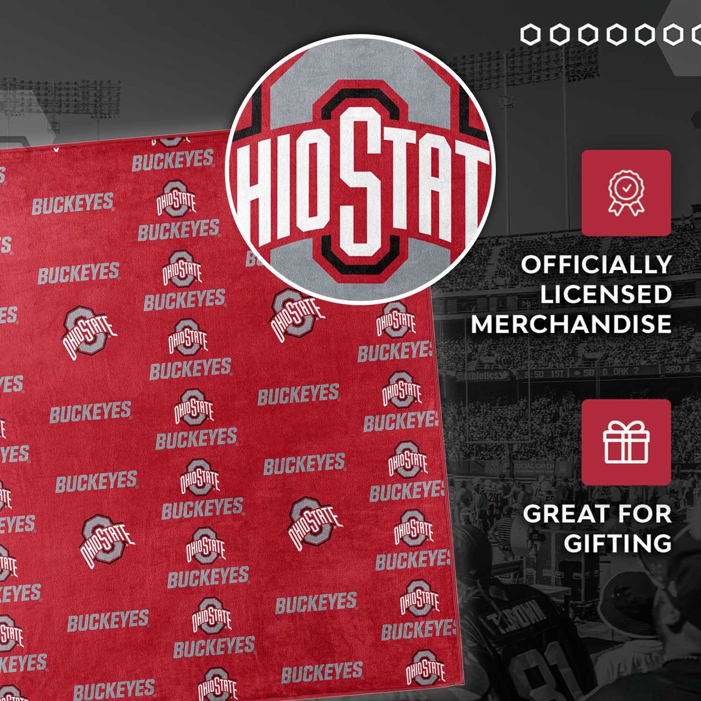 Ohio State Buckeyes NCAA Double Sided Blanket - Red