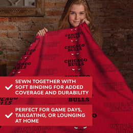 Chicago Bulls NBA Double Sided Blanket - Red
