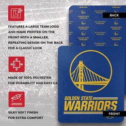Golden State Warriors NBA Double Sided Blanket - Royal