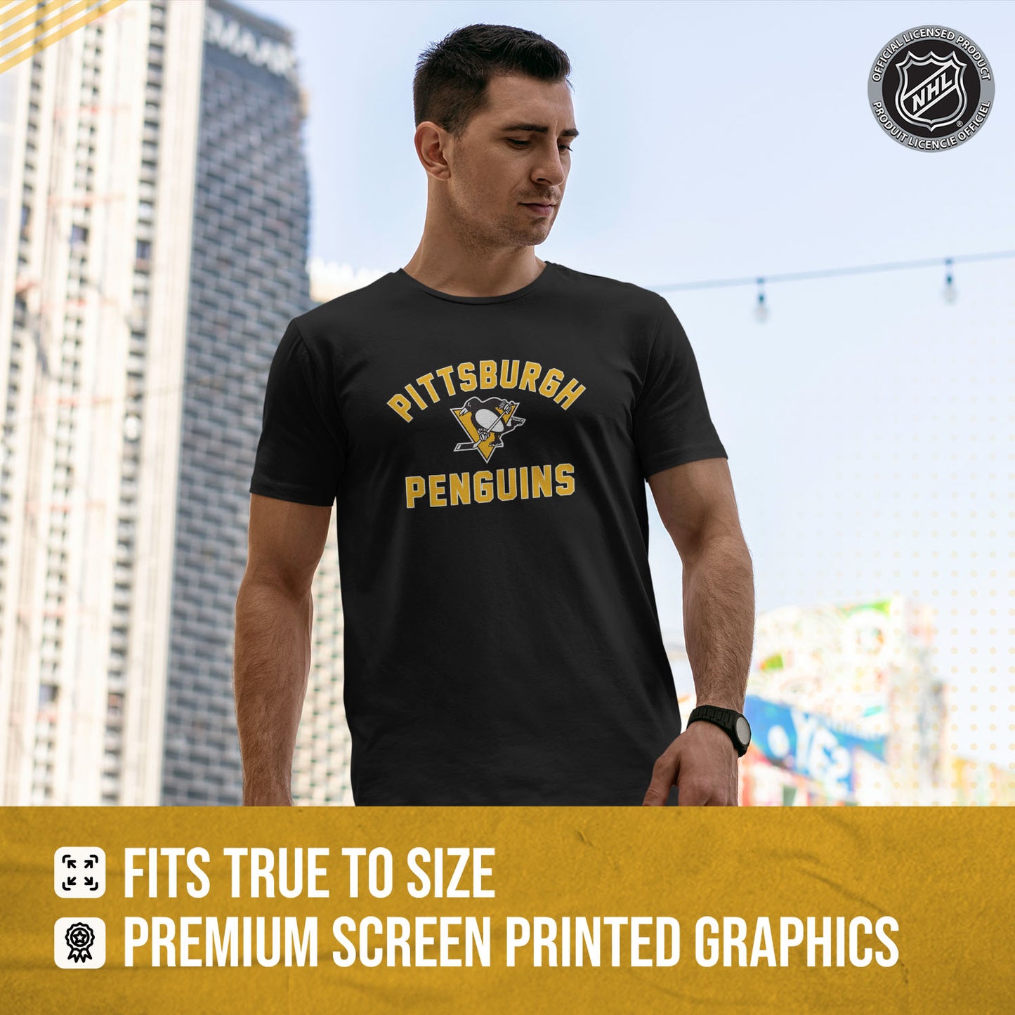 Pittsburgh Penguins NHL Adult Game Day Unisex T-Shirt - Black