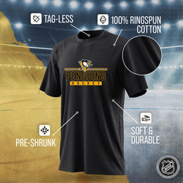 Pittsburgh Penguins Adult NHL Heather Charcoal True Fan Hockey T-Shirt - Charcoal