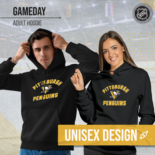 Pittsburgh Penguins Adult NHL Gameday Hooded Sweatshirt - Black