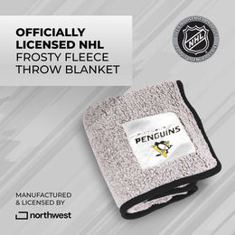 Pittsburgh Penguins NHL Silk Touch Sherpa Throw Blanket - Black