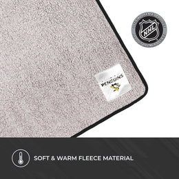 Pittsburgh Penguins NHL Silk Touch Sherpa Throw Blanket - Black