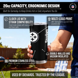 Pittsburgh Steelers NFL 20oz Gameday Stainless Steel Tumbler - Black