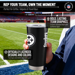 Pittsburgh Steelers NFL 20oz Gameday Stainless Steel Tumbler - Black