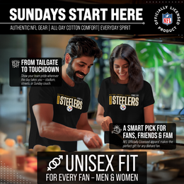 Pittsburgh Steelers NFL Adult Modern Endzone Tag-Less T-Shirt - Black