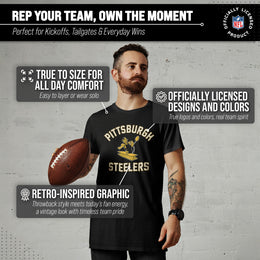 Pittsburgh Steelers NFL Adult Retro Gameday Unisex T-Shirt - Black