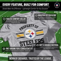 Pittsburgh Steelers NFL Adult Property Of T-Shirt - Sport Gray