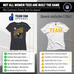 Pittsburgh Steelers NFL Womens Distressed Helmet Tag-Less Soft T-Shirt - Heather Charcoal