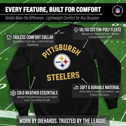 Pittsburgh Steelers NFL Adult Gameday Football Crewneck Sweatshirt - Black