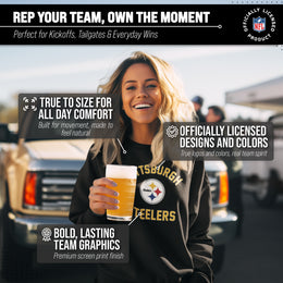 Pittsburgh Steelers NFL Adult Gameday Football Crewneck Sweatshirt - Black