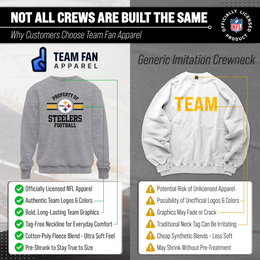 Pittsburgh Steelers NFL Adult Property Of Crewneck Fleece Sweatshirt - Sport Gray
